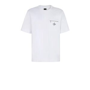 FENDI Men's Signature Logo Crew Neck T-Shirt Men WHITE T-Shirts